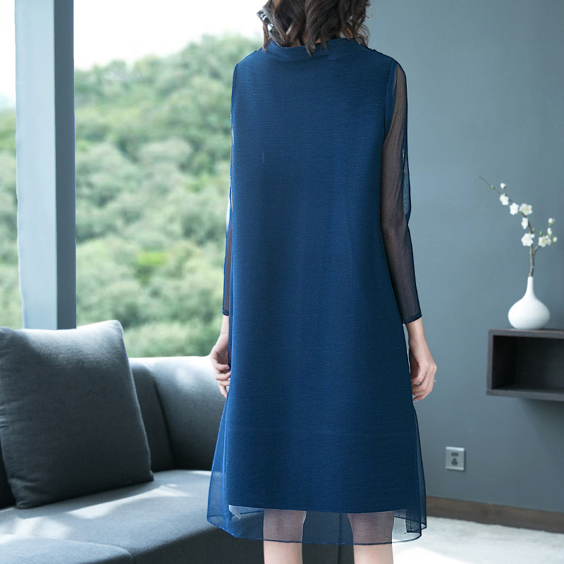 Autumn Women Pleated Dress Fashion New Tidal Loose Big Size Dress