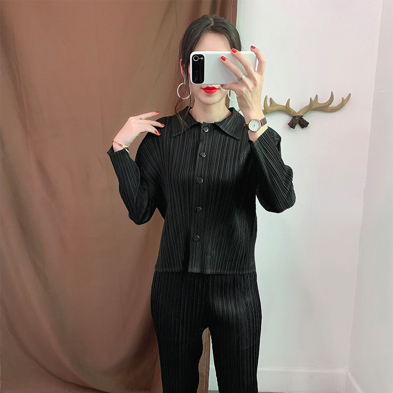 Autumn Winter Women Pleated Jacket Fashion New Tidal Loose Coat Tops