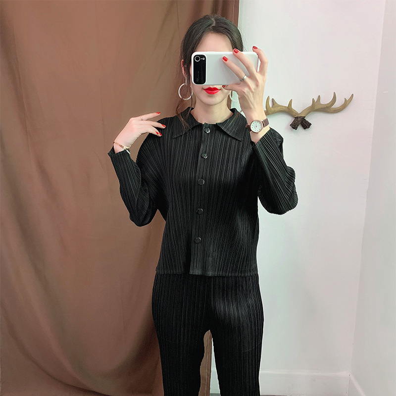 Autumn Winter Women Pleated Jacket Fashion New Tidal Loose Coat Tops