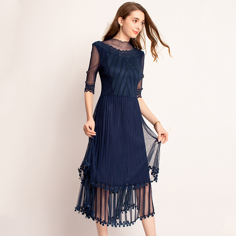 Mesh Yarn Spring Summer Pelats Fashion New Tidal Dress