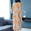 French Vintage Print Dress Pleats Lady Elegant Big Size Fashion Tidal Dress
