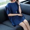 Loose Size Spring Summer 2019 New Fashionable Casual Bat Sleeve Pure Color Dresses