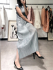 Golden Pleated Loose Casual Tidal Fashion High Quality Elegant Long Dress