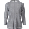 New Pleated Women's Solid Color Simple Round Neck Bottomed Pullover Long Sleeve Top