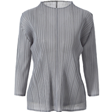 New Pleated Women's Solid Color Simple Round Neck Bottomed Pullover Long Sleeve Top