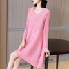 Mother Red Age Reducing Pleated Dress Spring 2021 New Women's Loose Plus Size Dress