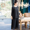 Spring 2020 New Loose Top T-shirt Large Wide Leg Pants Two Piece Pleated Women's Wear