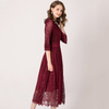 Double Velvet Dress New Pleated Lady Boutique Fashion New Lace Dresses
