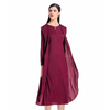 Autumn Women Original Design Jacquard Fold Fake Two Popular Static Color Boutique Dress