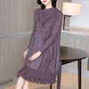 Autumn And Winter High-end Temperament Long Sleeve A-line Pleated Dress