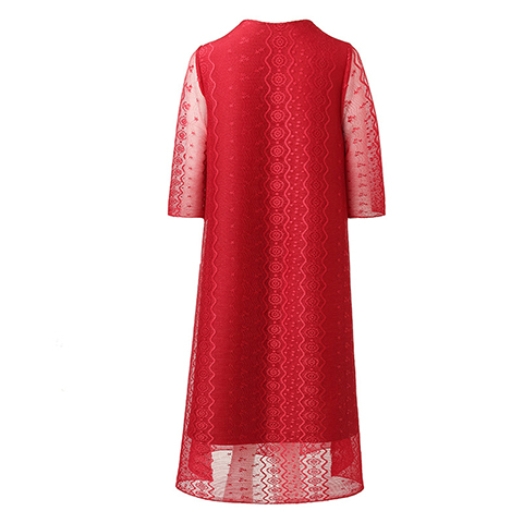 Women's Dress Spring 2021 New Female Red Mother's Pleated Dress