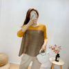 Pleated Top Women's 2021 Summer New Korean Version Large Size Loose And Thin Color Matching T-shirt