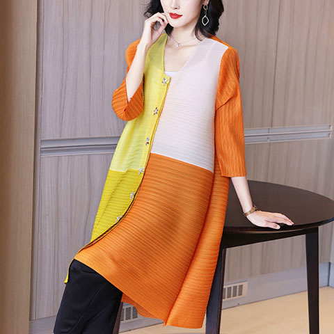 High End Foreign Style Age Reducing Plus Size Pleated Dress Spring Dress