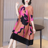 Pleated Middle Aged Mother's Print Age Reduction Dress Spring 2021 New Women's Loose Cover Belly Show Thin A Word