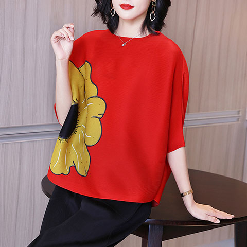 2021 Spring And Summer Casual Women's Pleated Tops Loose Blouse