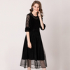 New Pleats Of Lace Nailed Beads Lady Elegant Fancy Lace Dress