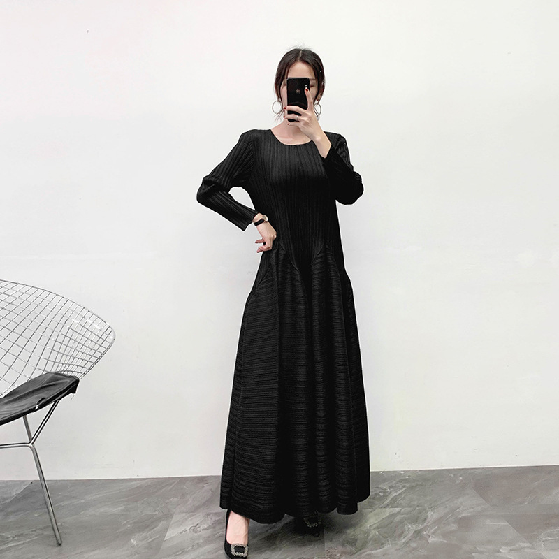Women Spring 2020 Pleated Dress New Pleated Oversized Lantern Dress