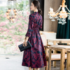 Fashionable Slim New Women's Dress In Spring 2020 Jacquard Retro Long Sleeve A-line Dress