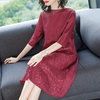 Women Pleated Fashion New Tidal Loose Crinkled Embroidery Lady Elegant Popular One Piece Dress