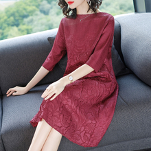 Women Pleated Fashion New Tidal Loose Crinkled Embroidery Lady Elegant Popular One Piece Dress