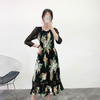 Pleated 2019 New French Style Printed Women Pleated Dress