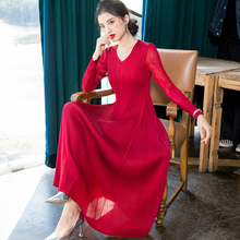 Spring 2020 Trend Women Pleated Dress Long Sleeve Large Dress New Loose Dress