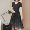 Women Pleated Tidal Lace Dress New Summer Lady Elegant Dress