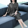 Women Pleated Print Fashion New Solid Color Loose Big Size Lady High Quality One Piece Dress