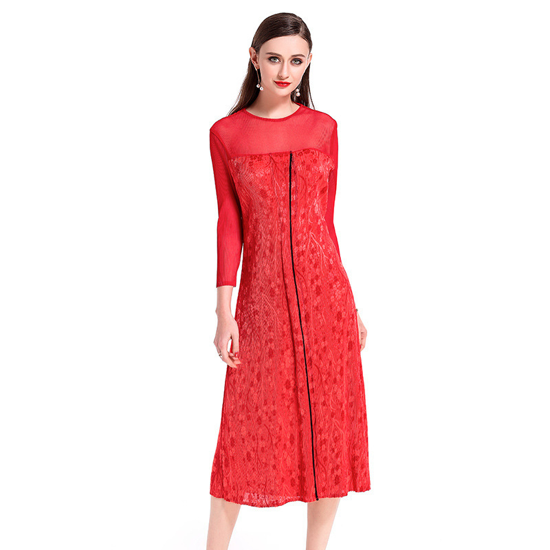 Original Women Lady Elegant European And American Plus Size Folding Dress