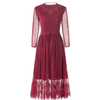 Spring 2020 Fashion New Lace Large Dress New Women's Slim Pleated Dress
