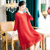 Women Embroidered Beaded Large Pleated Dress 2020 Spring New Loose Dress
