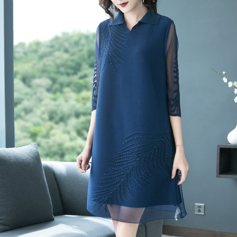 Autumn Lady Dress Fashion New Arrival Popular Big Size Pleated Dress