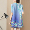 Summer Fashion New Large-size Pleated Dress New Print Nail Bead Loose Dresses