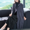 Winter Autumn Women Pleated Long Coat Loose Big Size Jacket