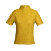 Temperament High Neck Short Sleeve Tops Women's Simple Slim Pleated T-shirt