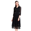 European And American Pleat V neck Lace Original Fashion womens Dress