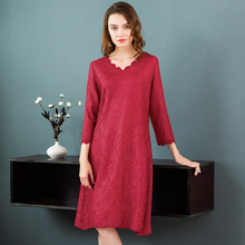 Autumn Women Dress Crinkled Embroidery Fashion High Quality Long Sleeves Dress