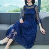 Autumn Women Dress Pleated Fashion Lace Lady Elegant Loose Popular Dresses