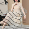 Lace Screen Stitching Pleated Dress Summer New Slim Dress