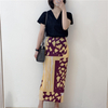 Autumn Women Pleated Dress Lady Fashion New Print Loose Big Size Popular Dress