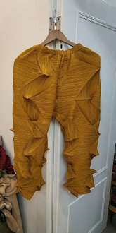 Women's Fashion Pleated Pants Loose Oversized Medium Waist Diamond Pleated Straight Casual Trousers