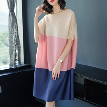 Women's Wear Fashion Casual A-line Patchwork Knee-length Natural O-neck Spring Dress