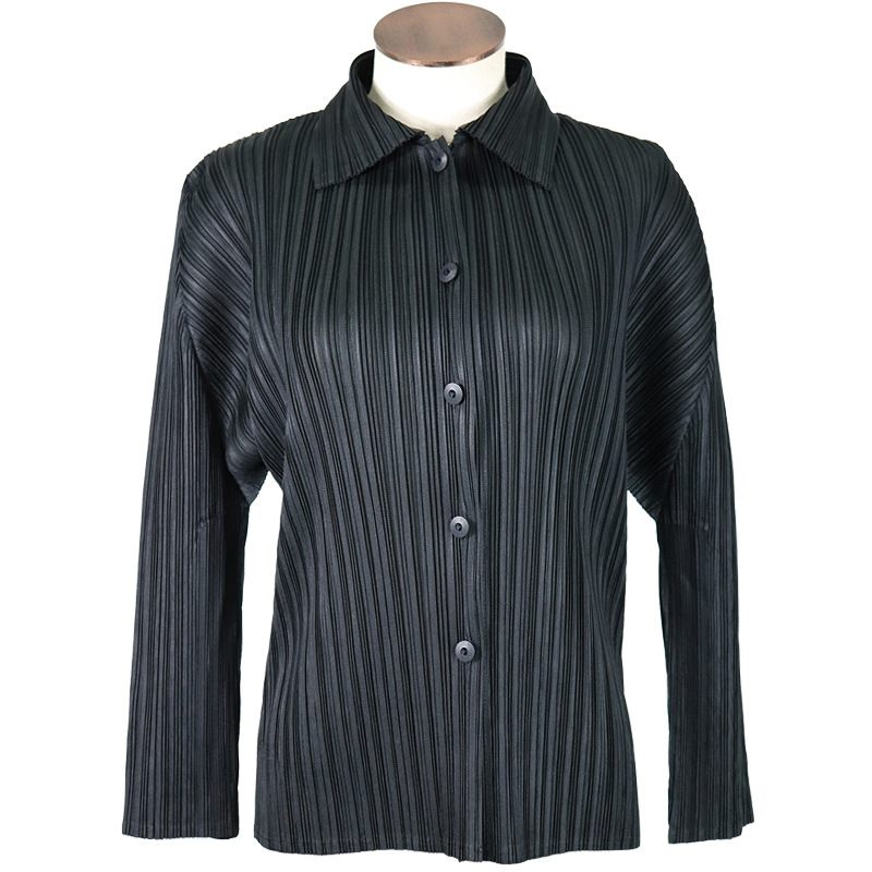 Women Pleated New Solid Color Loose Casual Long Sleeve Jacket Coat