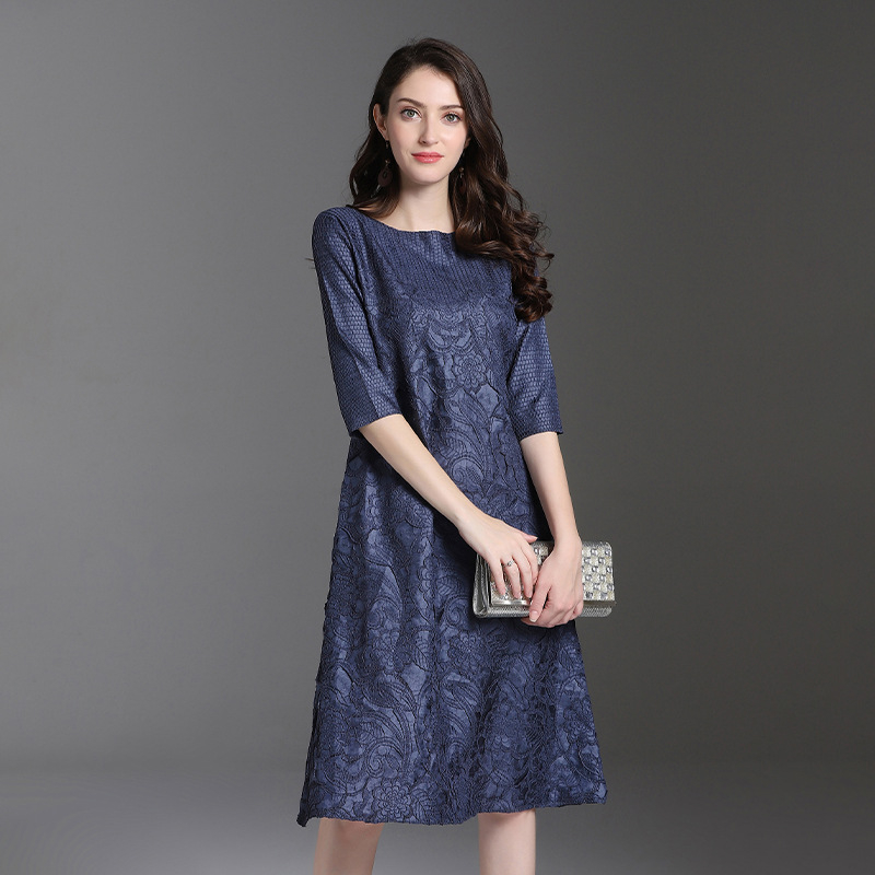 Spring Women Fashion New Pleated Embroidered Loose Big Size Popular High Quality Dress