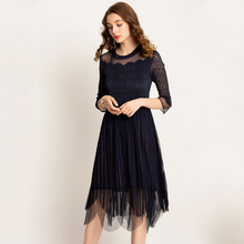 Hem Petal Mesh Lace Spring Summer Lace Elegant Pleats Popular Dress