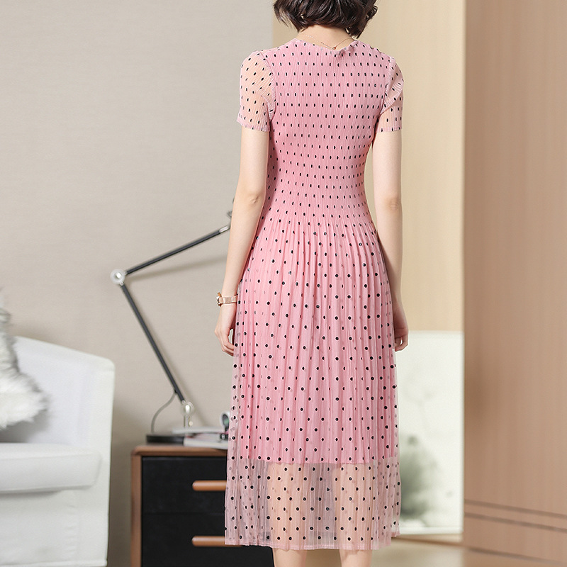 Printed Short Sleeve Dresses New Lace Lady Elegant Women Popular Summer Dresses