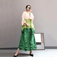 2020 New Spring Women Pleated Dress Irregular Gentle Long Loose Dress